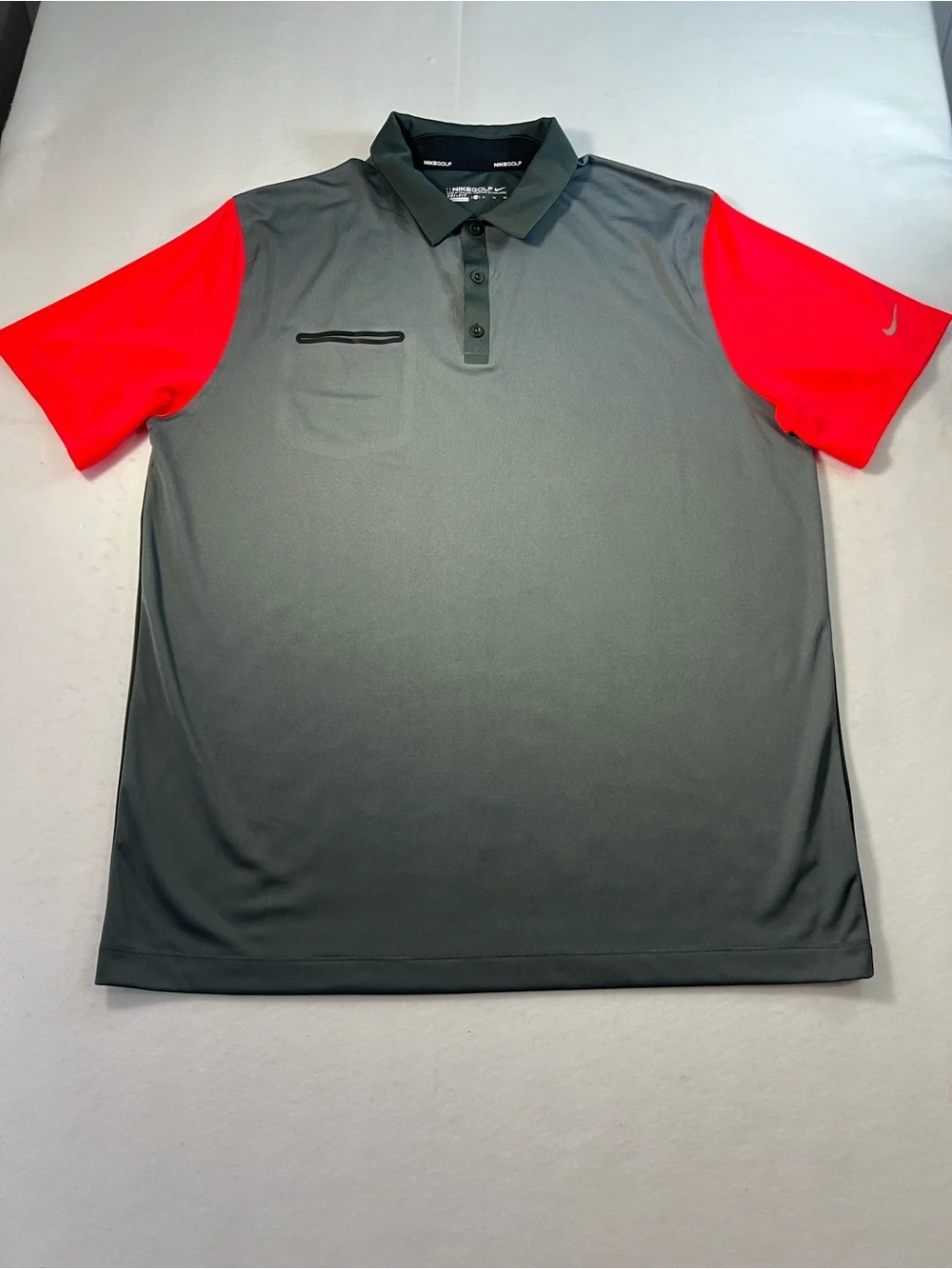 Nike Golf Tour Performance Dri-Fit Polo Shirt Mens Size XL Gray Pink Activewear